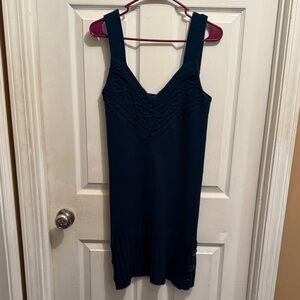 Elegant Teal Blue Knit Dress